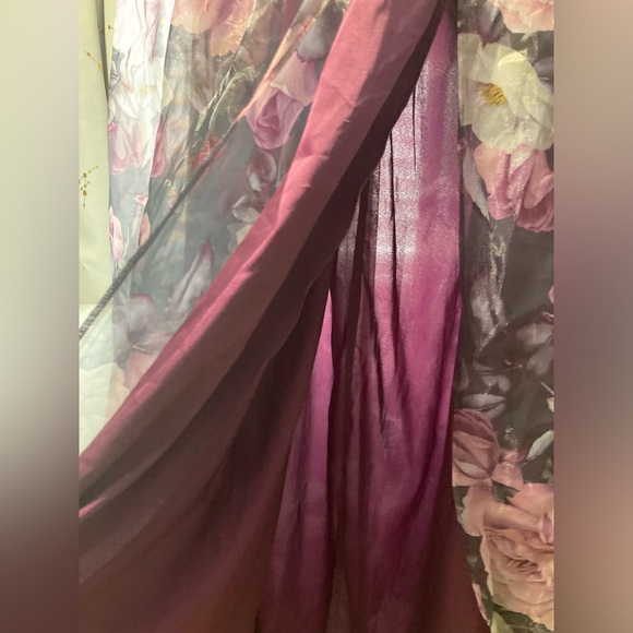 LULUS size M strapless purple flower chiffon evening gown. - Picture 8 of 8